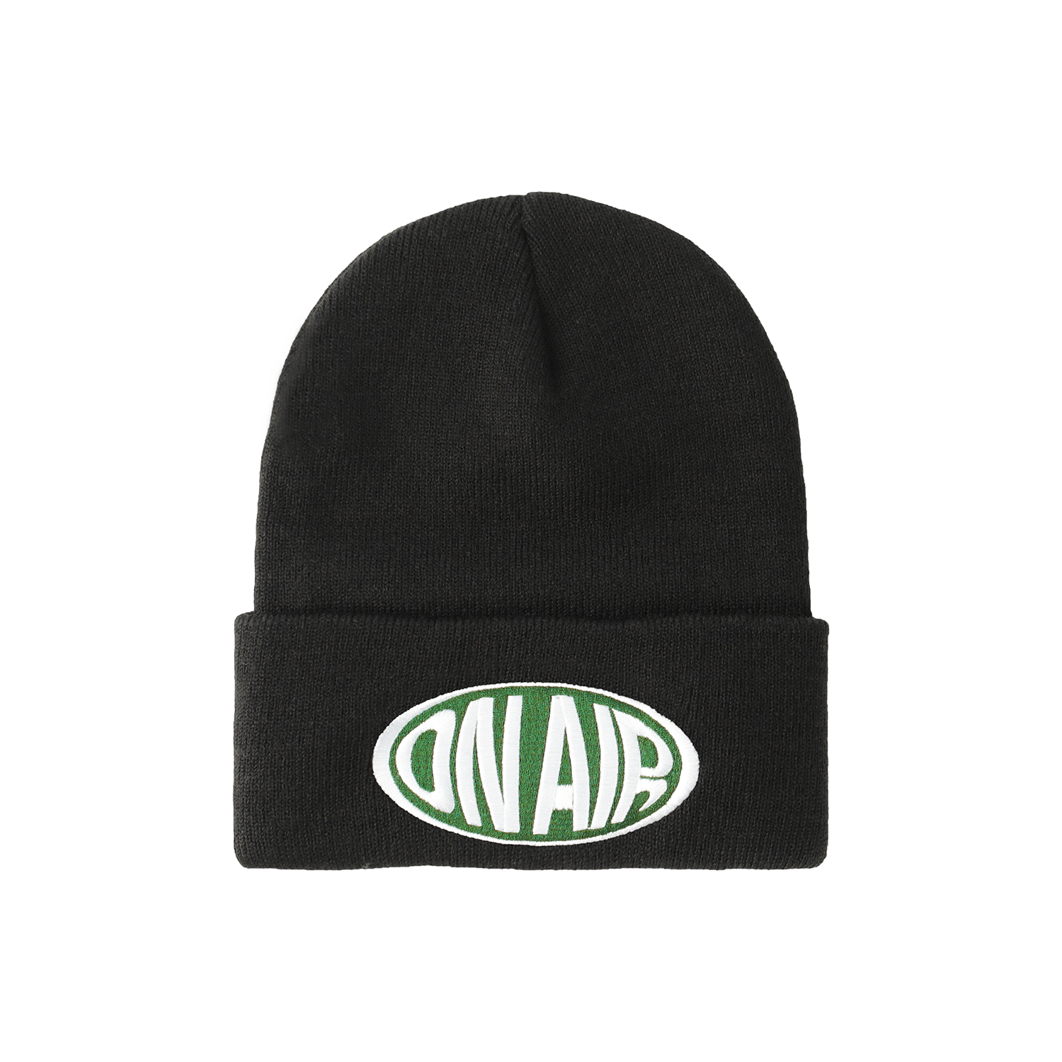 ON AIR OVAL LOGO PLAIN KNIT HAT｜BLACK