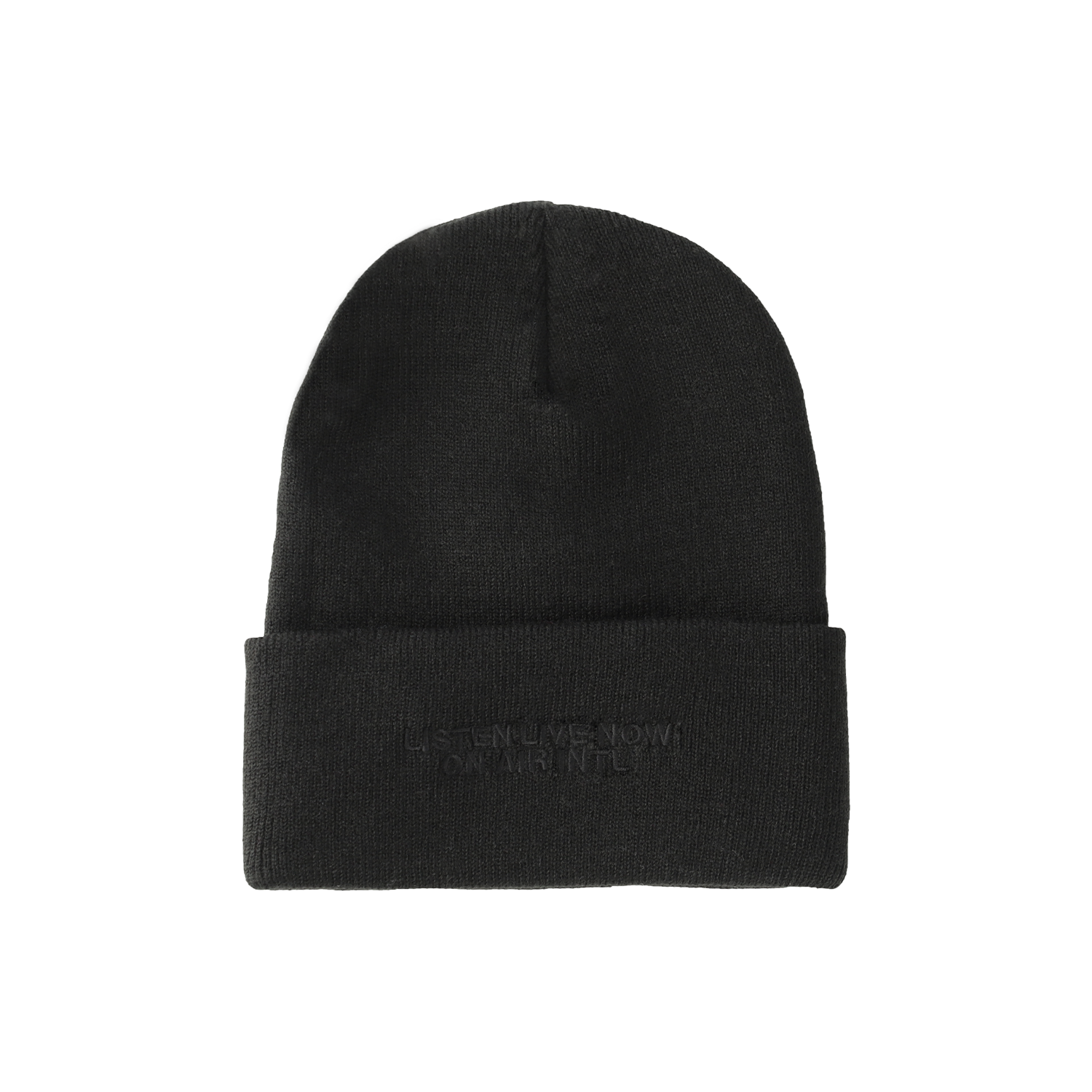 ON AIR OVAL LOGO PLAIN KNIT HAT｜BLACK