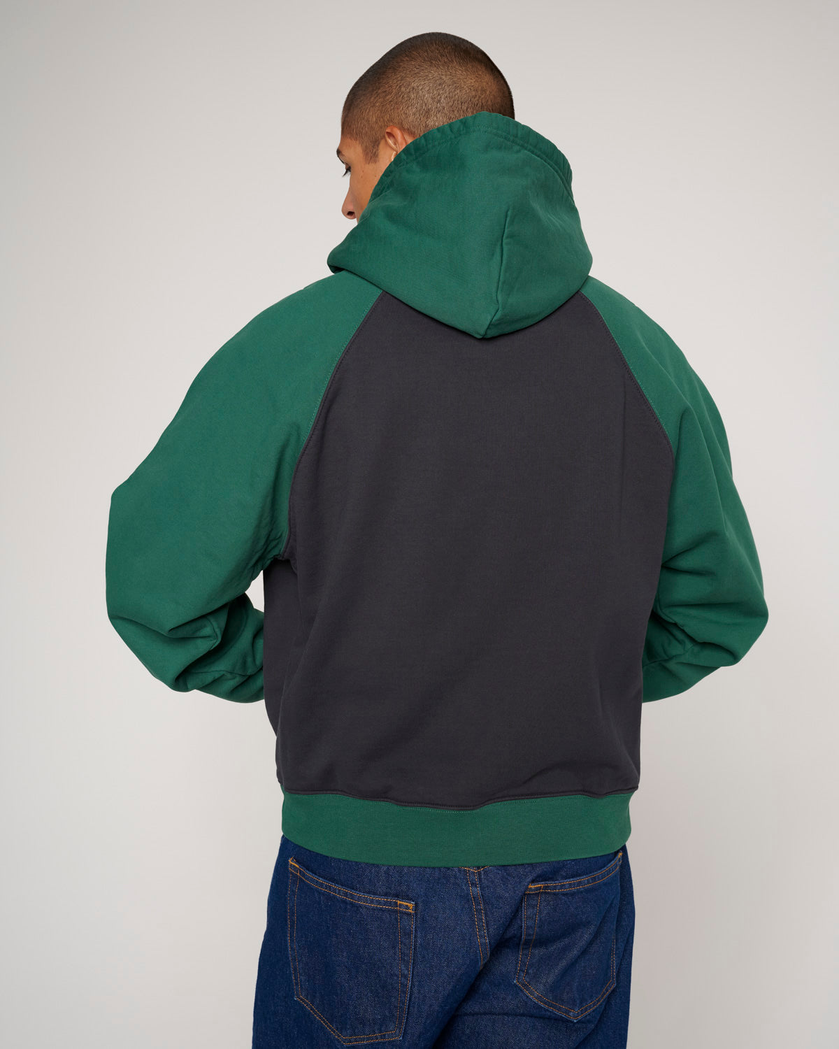 PIGMENT WASH LOGO HEAD RAGLAN HOODIE