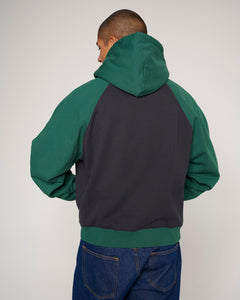 PIGMENT WASH LOGO HEAD RAGLAN HOODIE