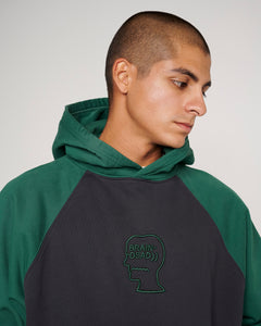 PIGMENT WASH LOGO HEAD RAGLAN HOODIE