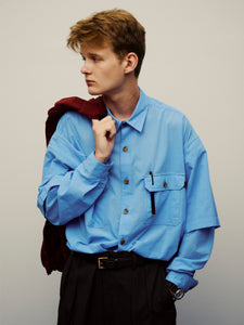 CONVERTIBLE WORK SHIRT｜BLUE
