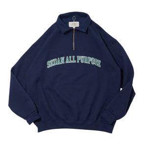 ARCH LOGO QUARTER ZIP SWEATSHIRT｜NAVY