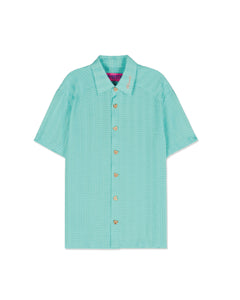 BEAR BUTTON CHECKERED SHIRT｜SKY BLUE