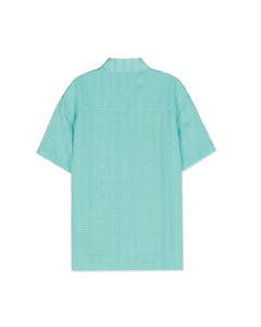 BEAR BUTTON CHECKERED SHIRT｜SKY BLUE