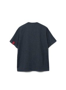 RED LABEL｜PATTERN F-PATCHWORK TEE B｜DARK HEATHER GR X HEATHER GR