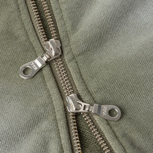 CROPPED ZIP HOODIE｜GREEN WASHED