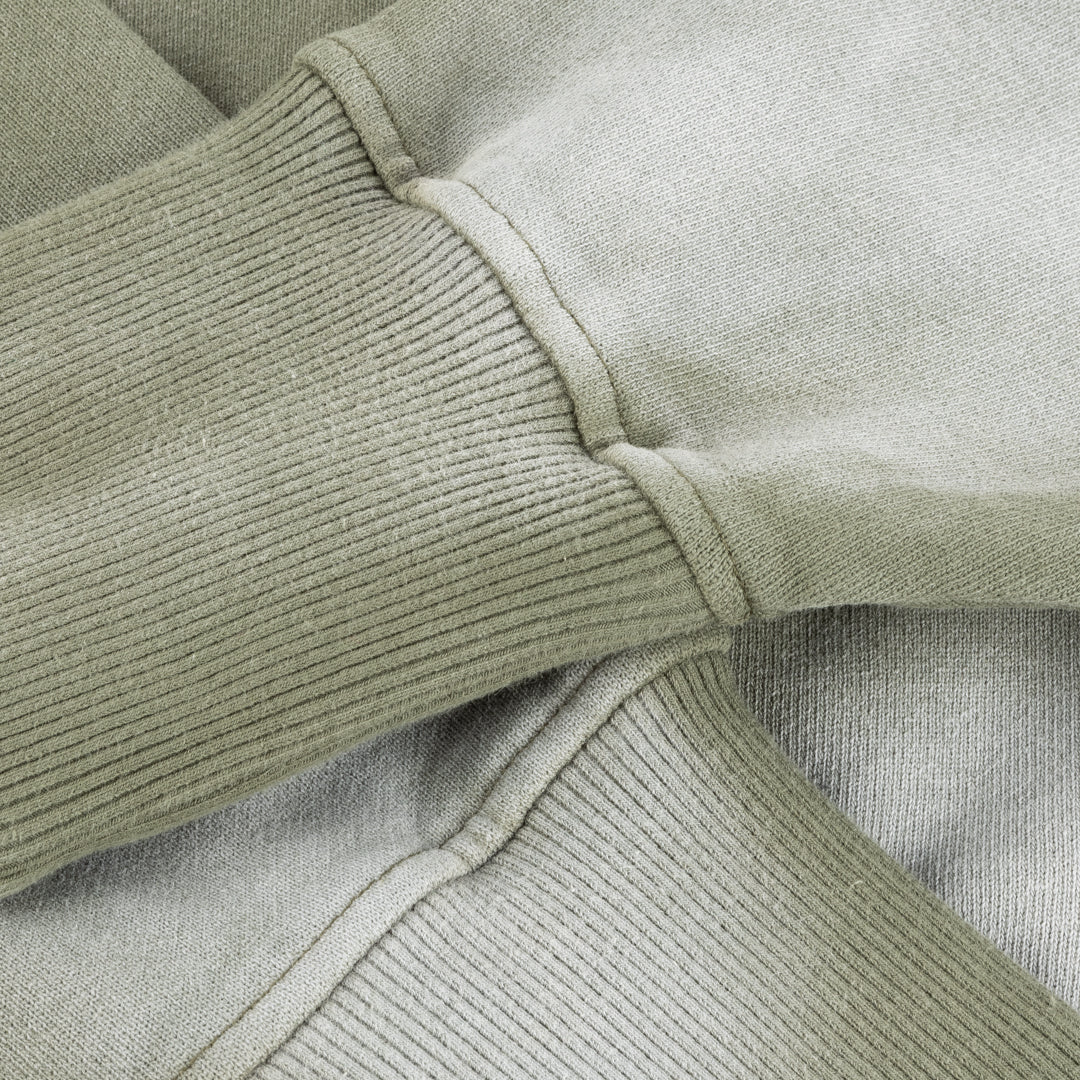 CROPPED ZIP HOODIE｜GREEN WASHED