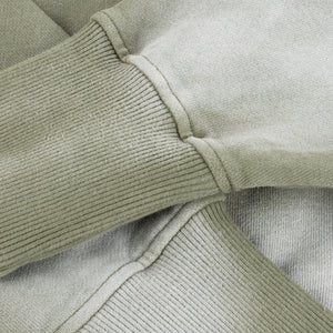 CROPPED ZIP HOODIE｜GREEN WASHED