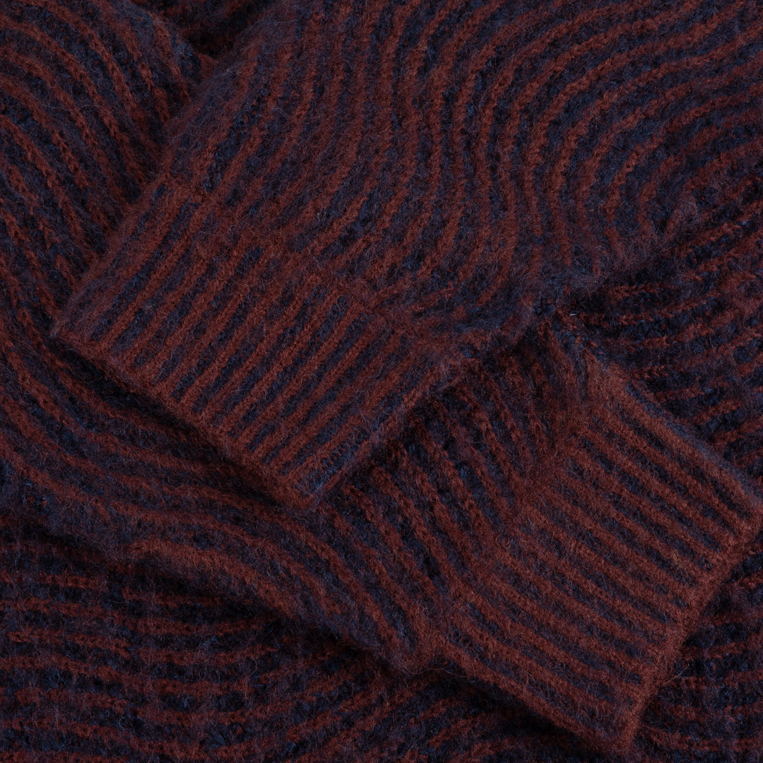 MOHAIR WAVE KNIT｜BURGUNDY