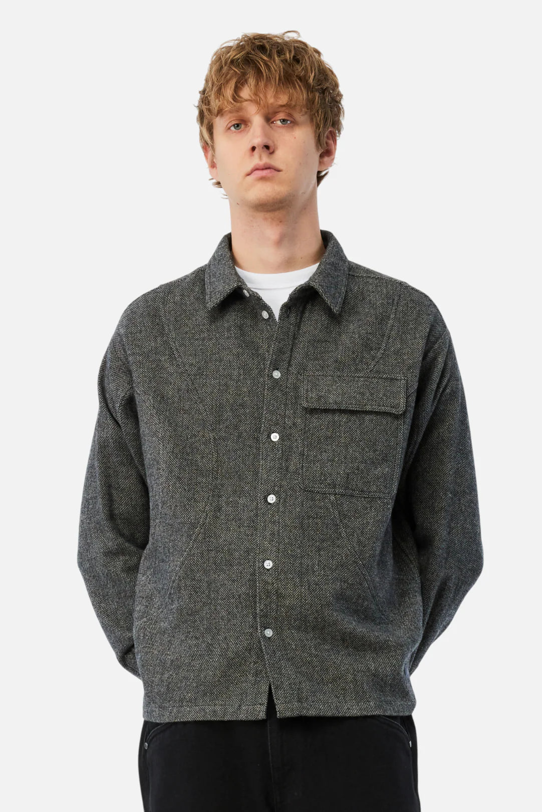 WOOL OVERSHIRT｜SILVER