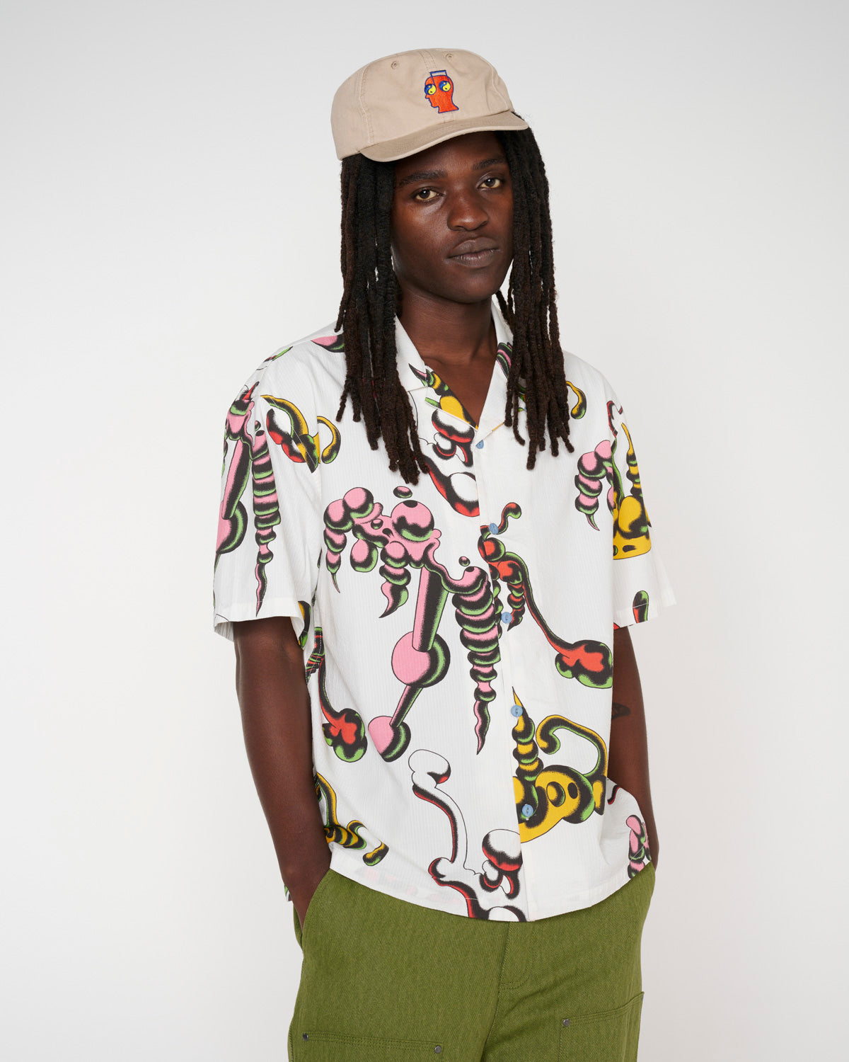 TETSUNORI TAWARAYA SEERSUCKER SHORT SLEEVE BUTTON UP