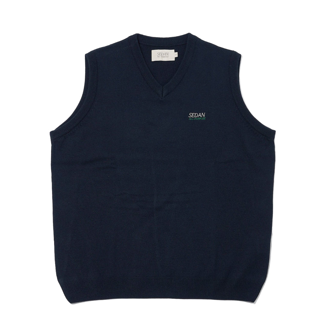 TECH LOGO KNIT VEST｜NAVY