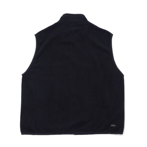 FLEECE FULL ZIP VEST｜BLACK