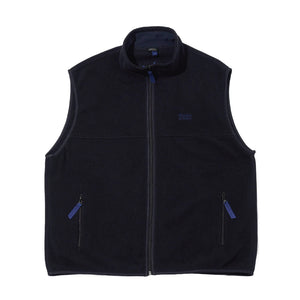 FLEECE FULL ZIP VEST｜BLACK
