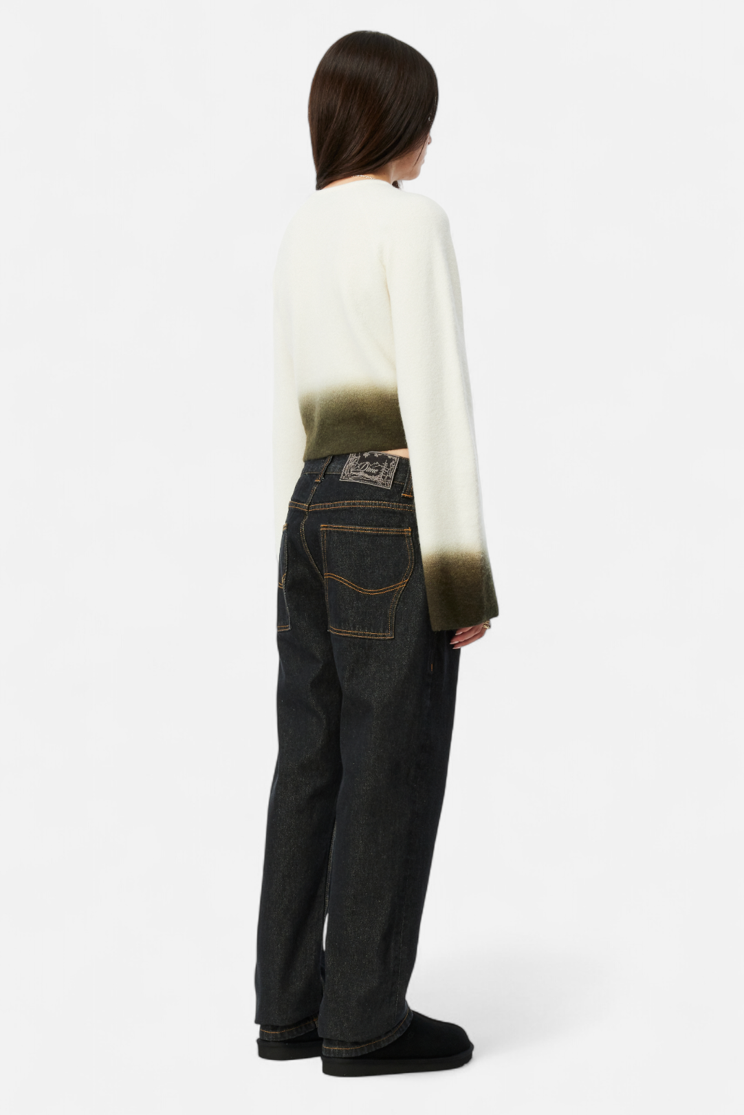 CROPPED MOHAIR KNIT｜GRADIENT CREAM