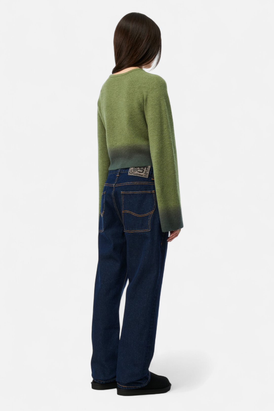 CROPPED MOHAIR KNIT｜GRADIENT OLIVE