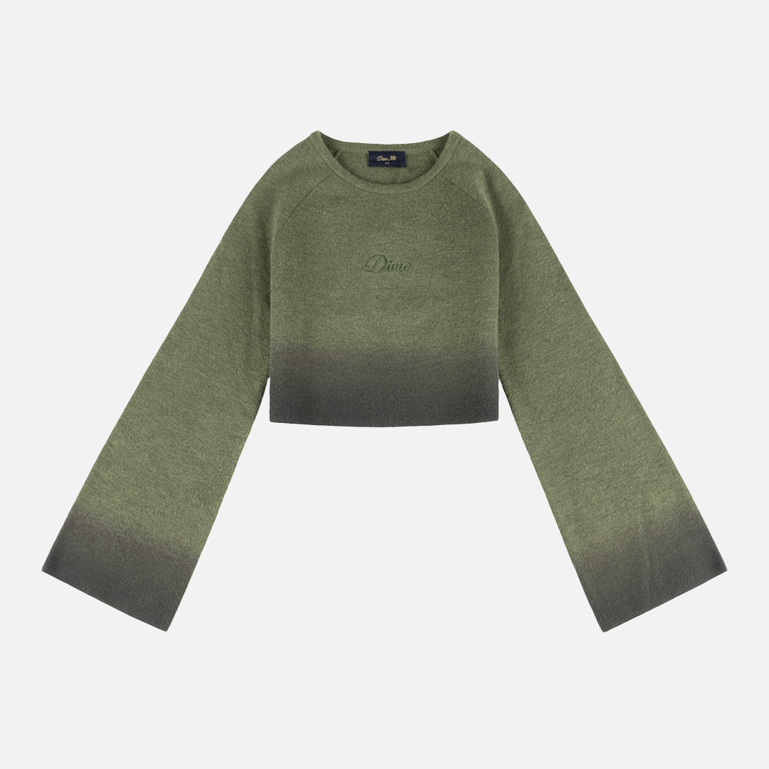 CROPPED MOHAIR KNIT｜GRADIENT OLIVE