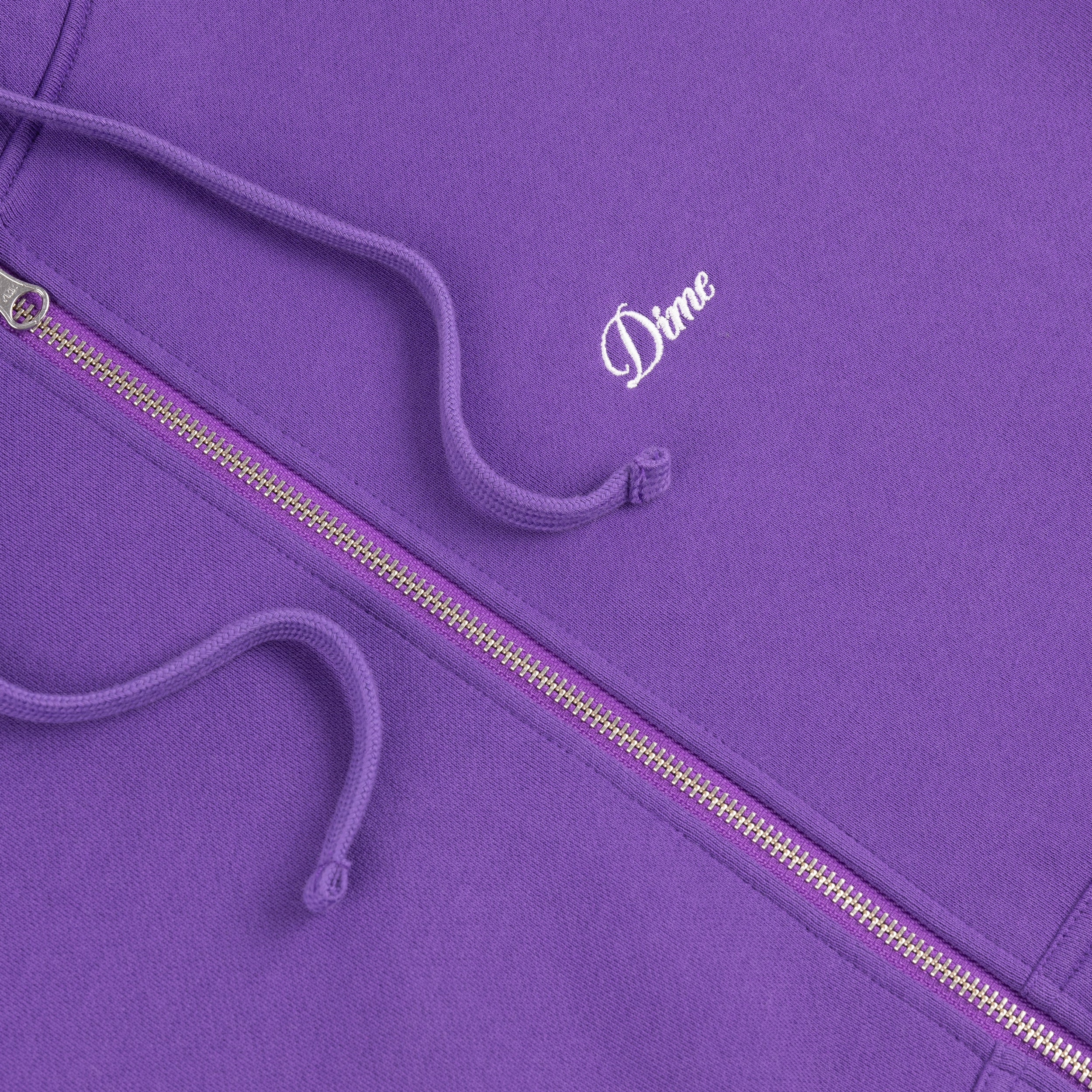 CURSIVE ZIP HOODIE｜DARK PURPLE