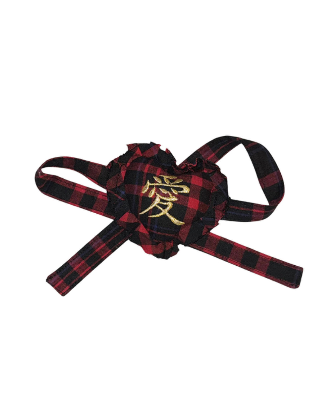 CHECK CUSHION LOVE CHOKER TWO WAY｜RED