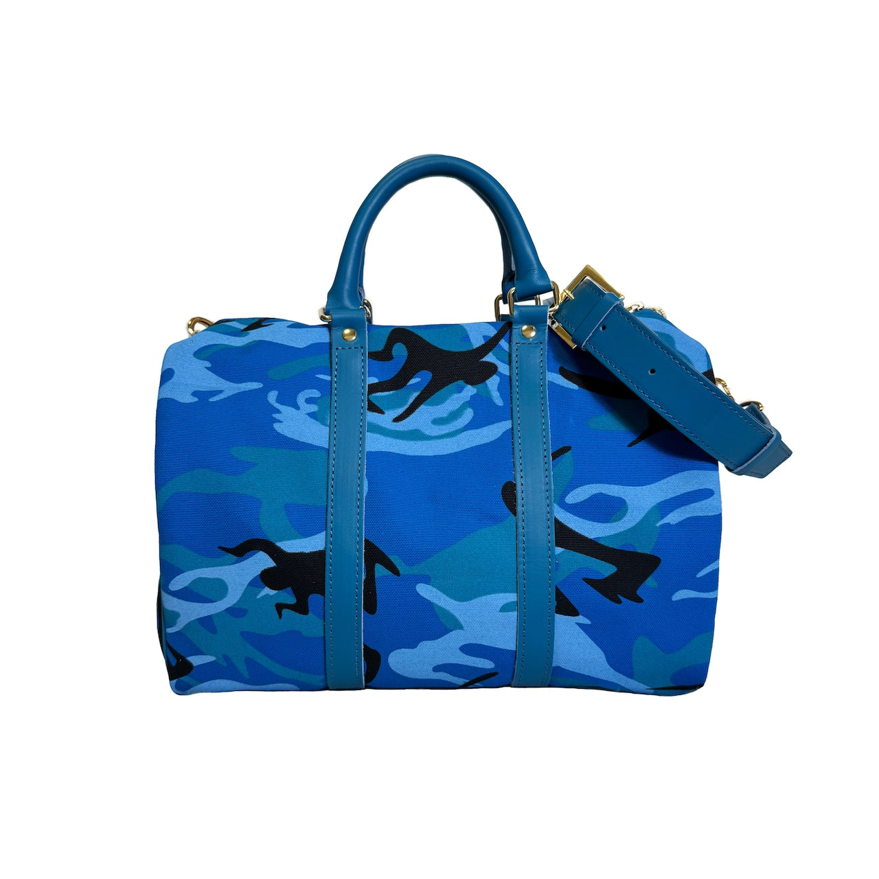 DANCING CAMOUFLAGE BOSTON BAG MEDIUM｜BLUE