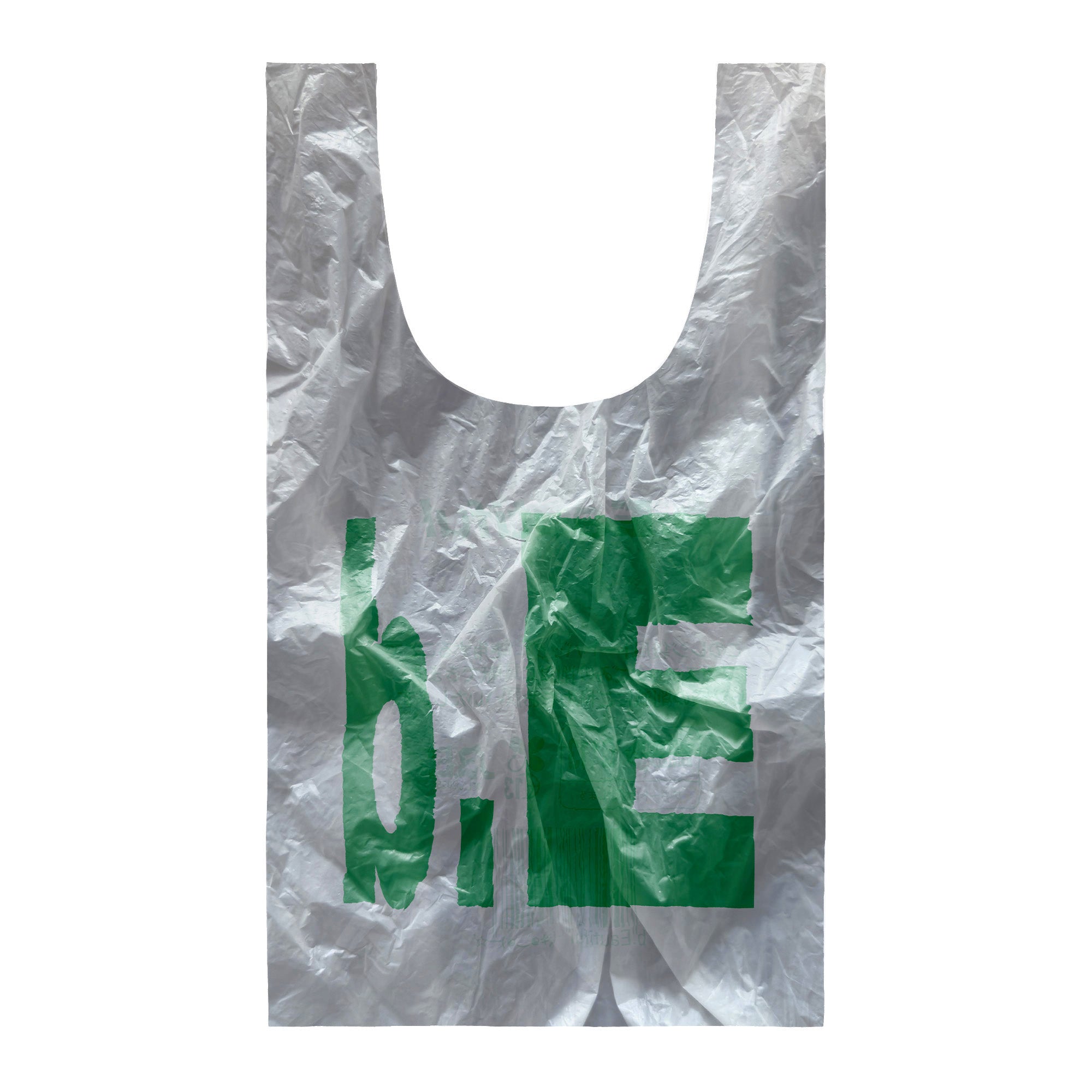 PLASTIC REUSABLE BAG｜WHITE/ GREEN