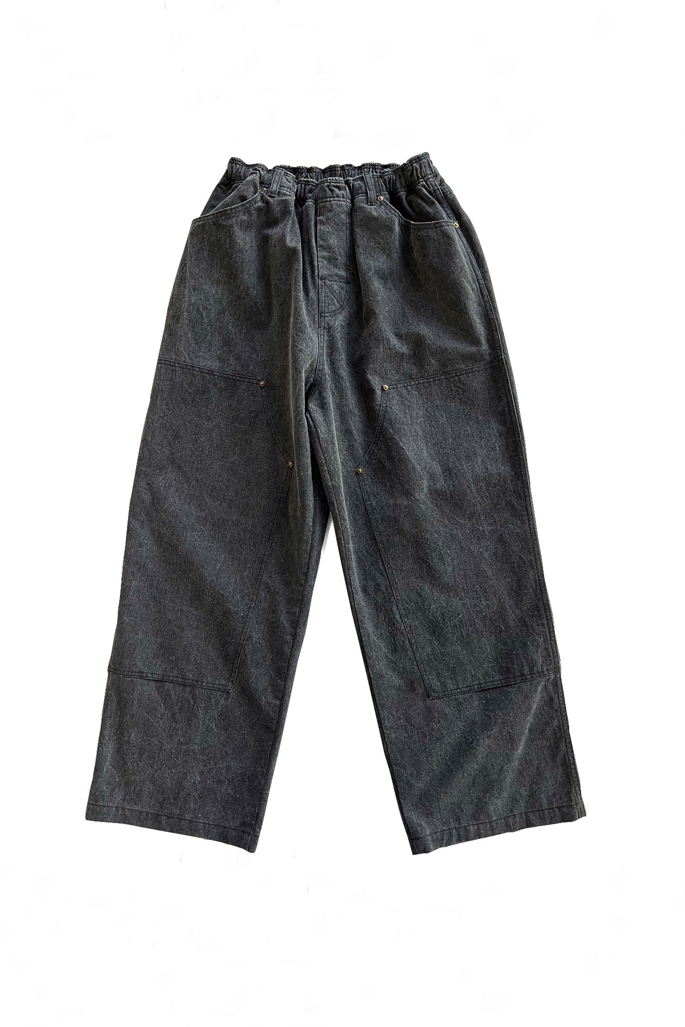DOUBLE KNEE PIGMENT PANT｜BLACK