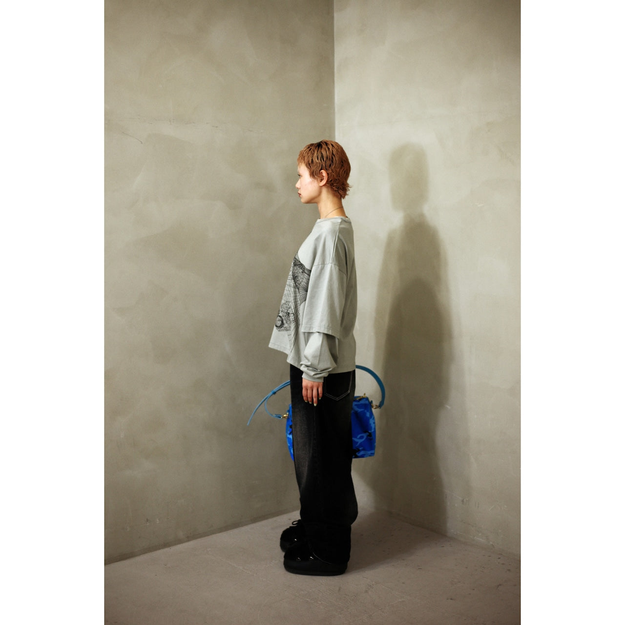 DANCING CAMOUFLAGE BOSTON BAG MEDIUM｜BLUE