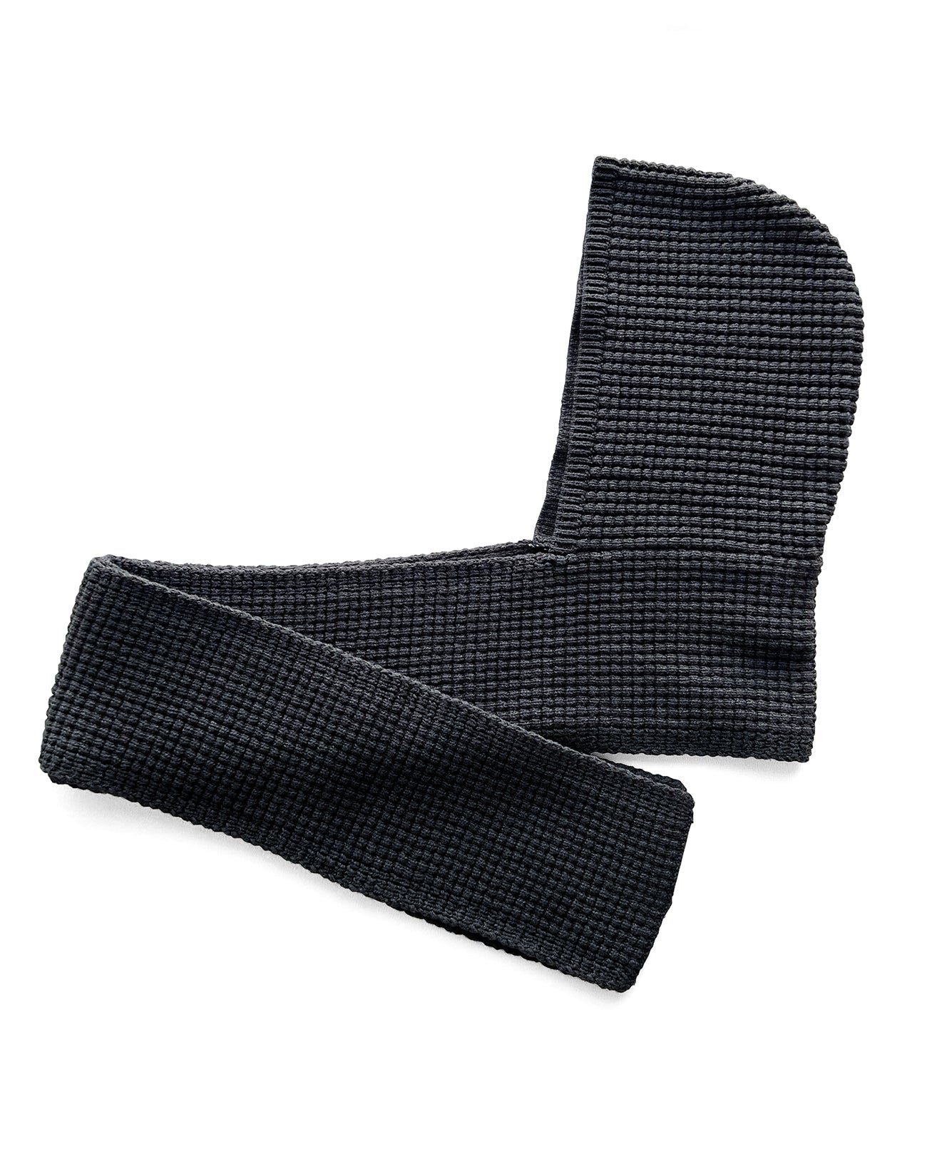 WAFFLE HOOD SCARF｜CHARCOAL