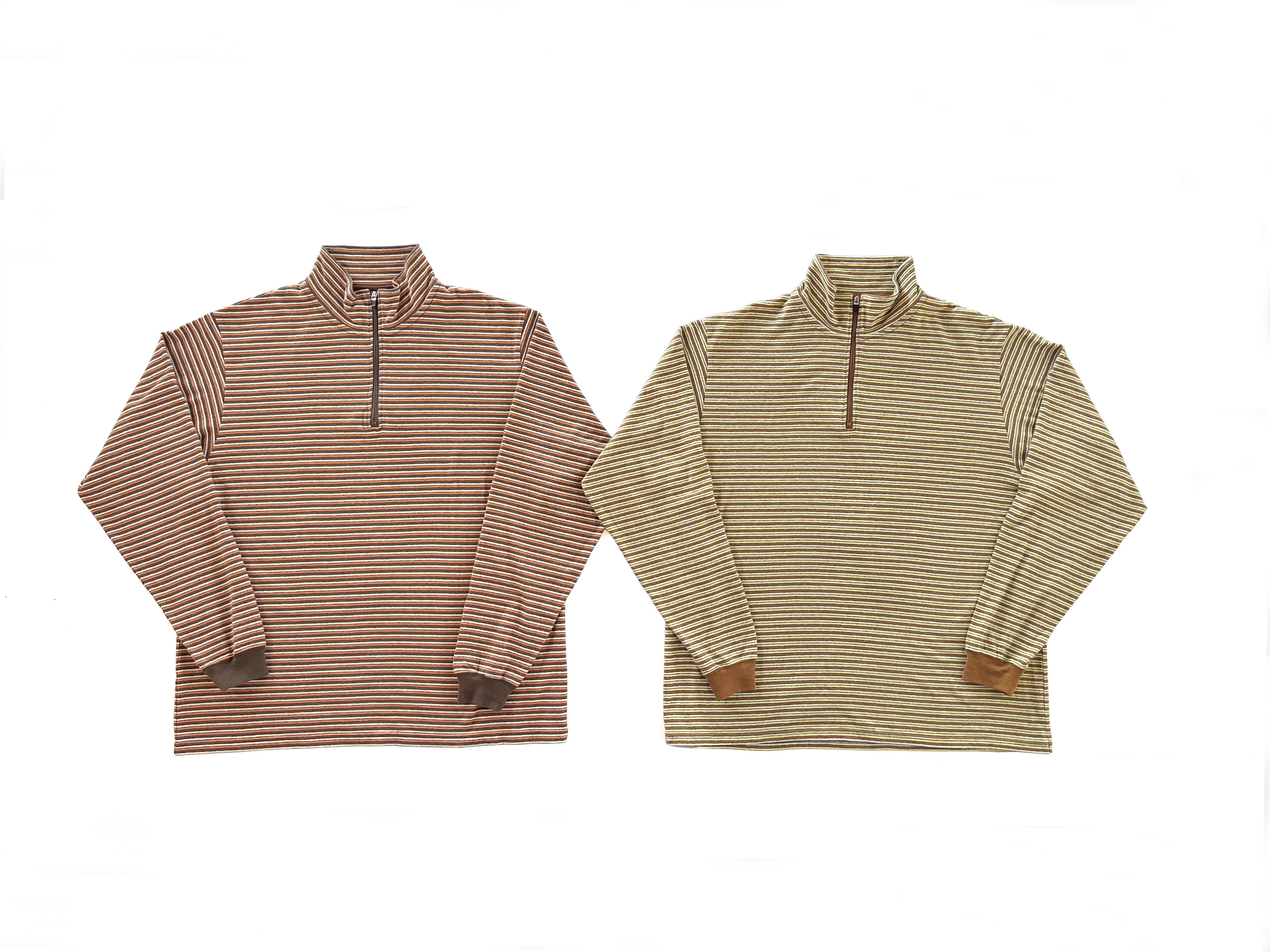 MULTI BORDER L/S STAND ZIP｜ORANGE