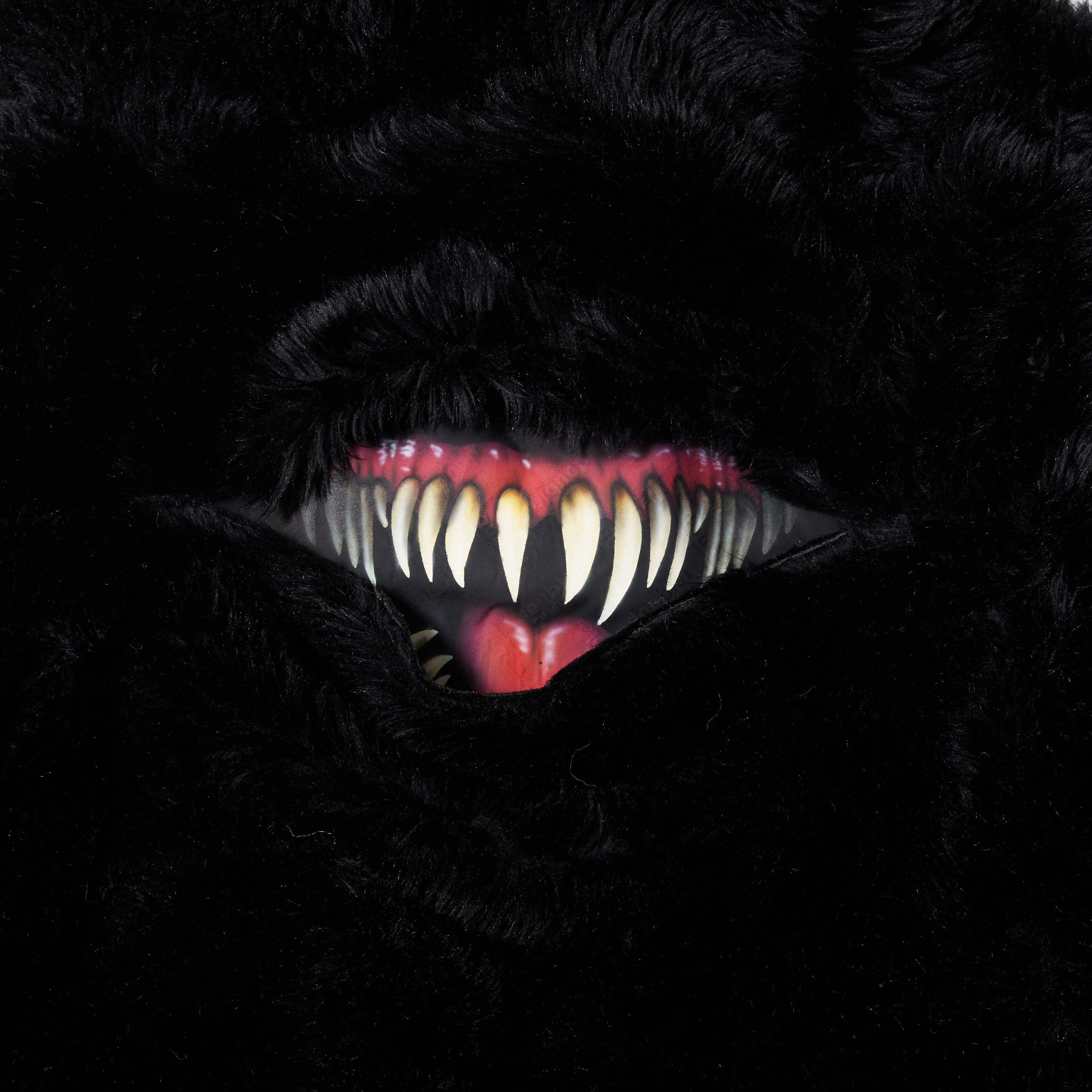 SINISTER MOUTH FAUX FUR JACKET｜BLACK