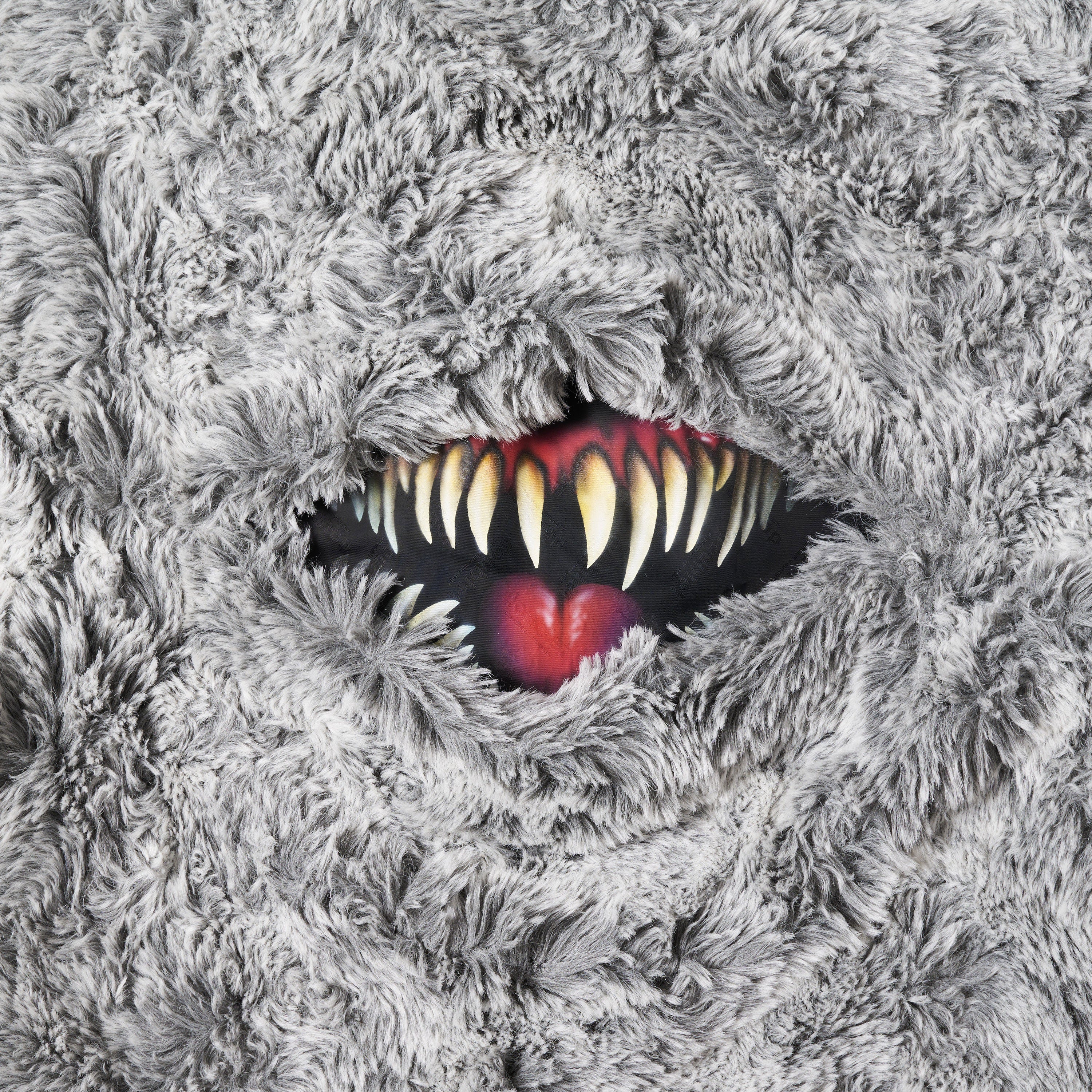 SINISTER MOUTH FAUX FUR JACKET｜GREY