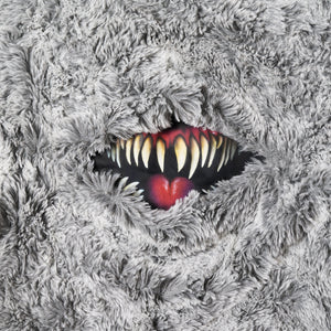 SINISTER MOUTH FAUX FUR JACKET｜GREY