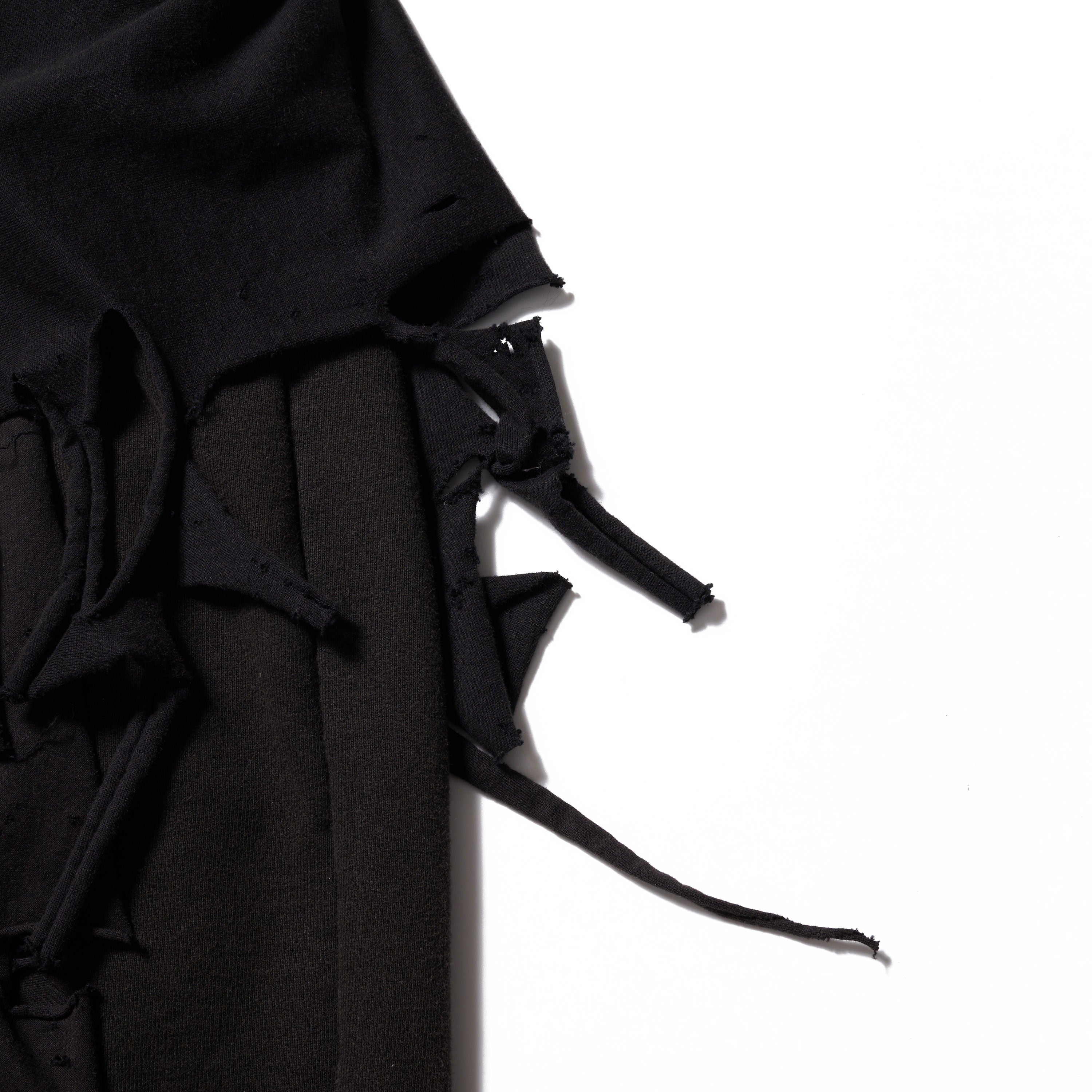 PHANTOM FRAYED SWEATPANTS｜BLACK – NOU-KON