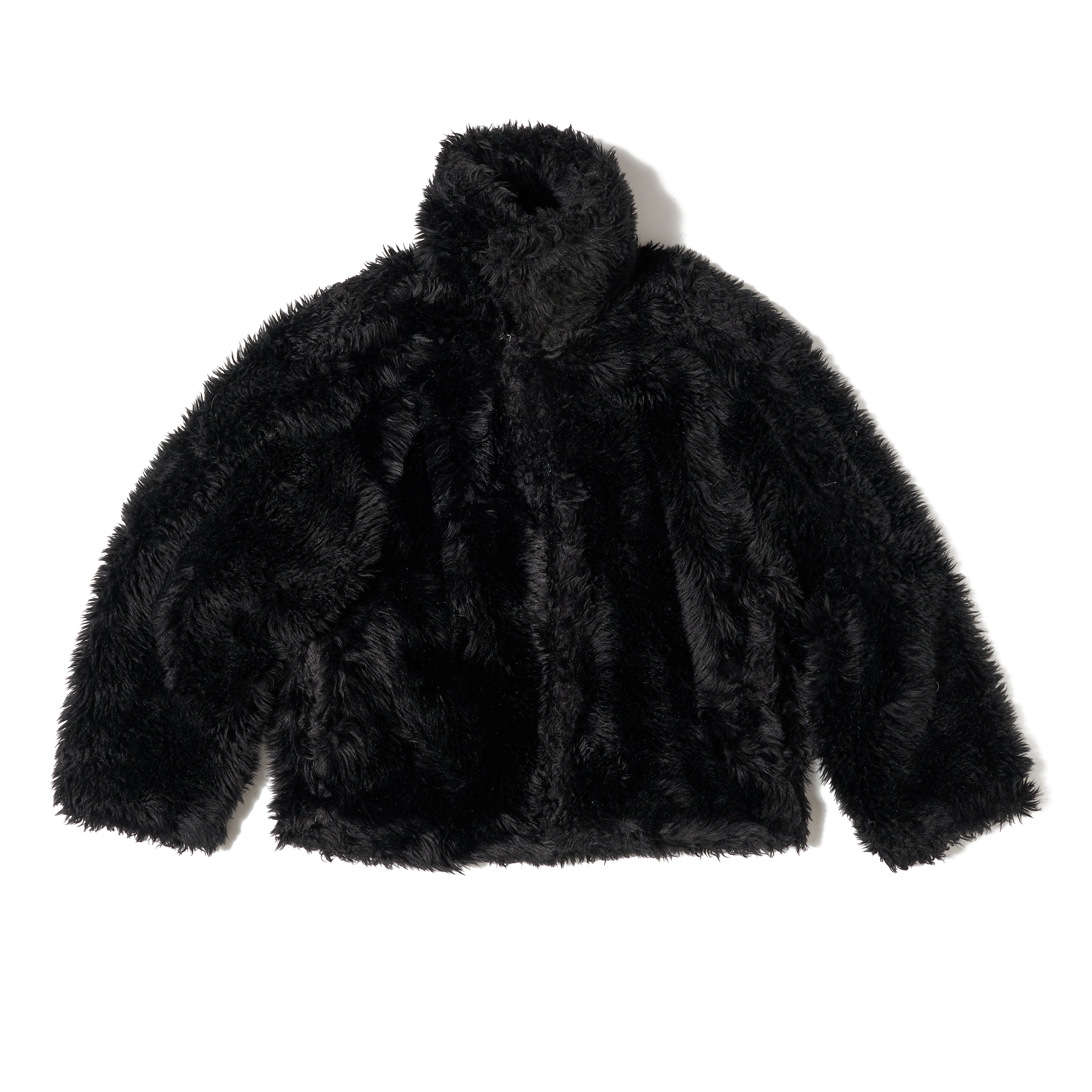 SINISTER MOUTH FAUX FUR JACKET｜BLACK