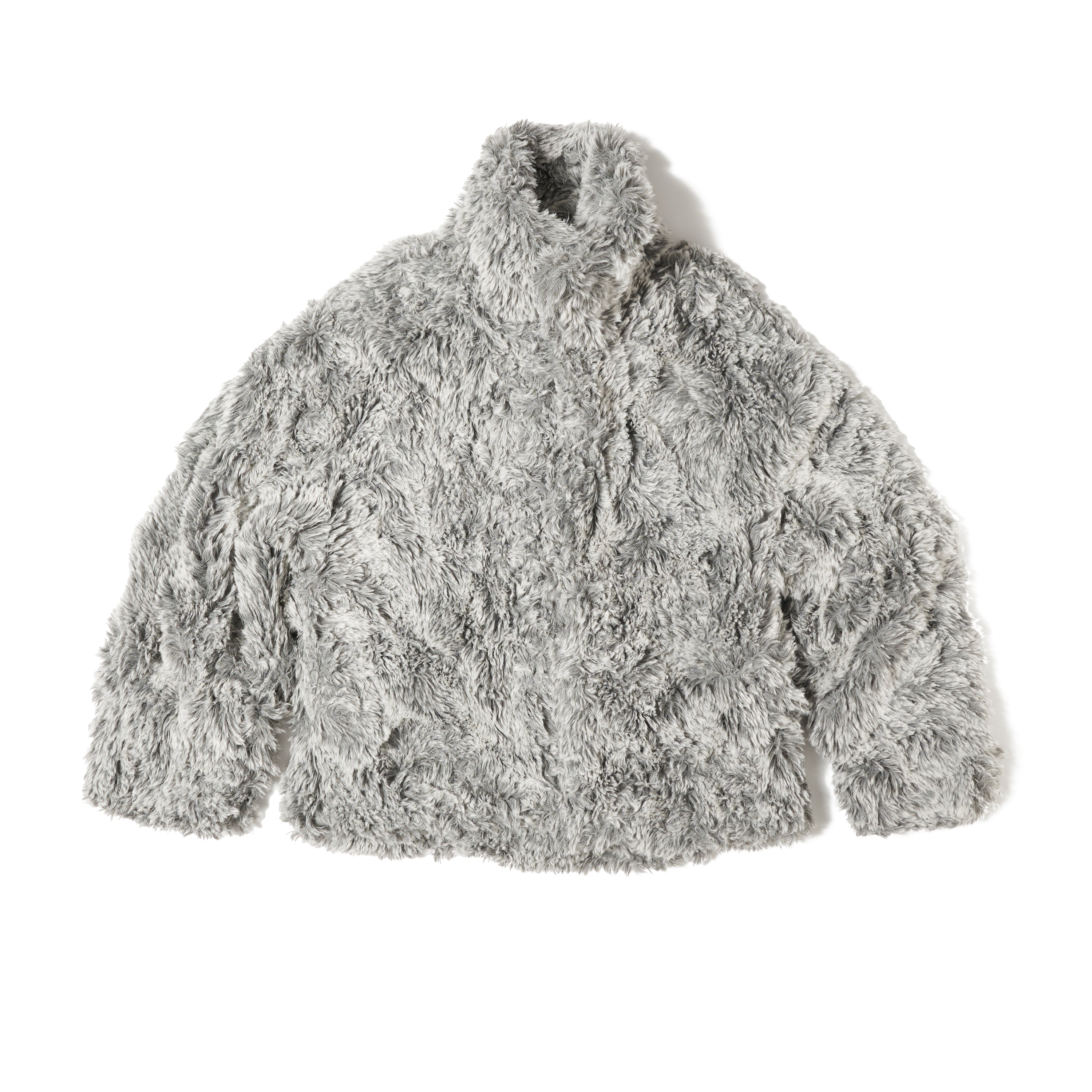 SINISTER MOUTH FAUX FUR JACKET｜GREY