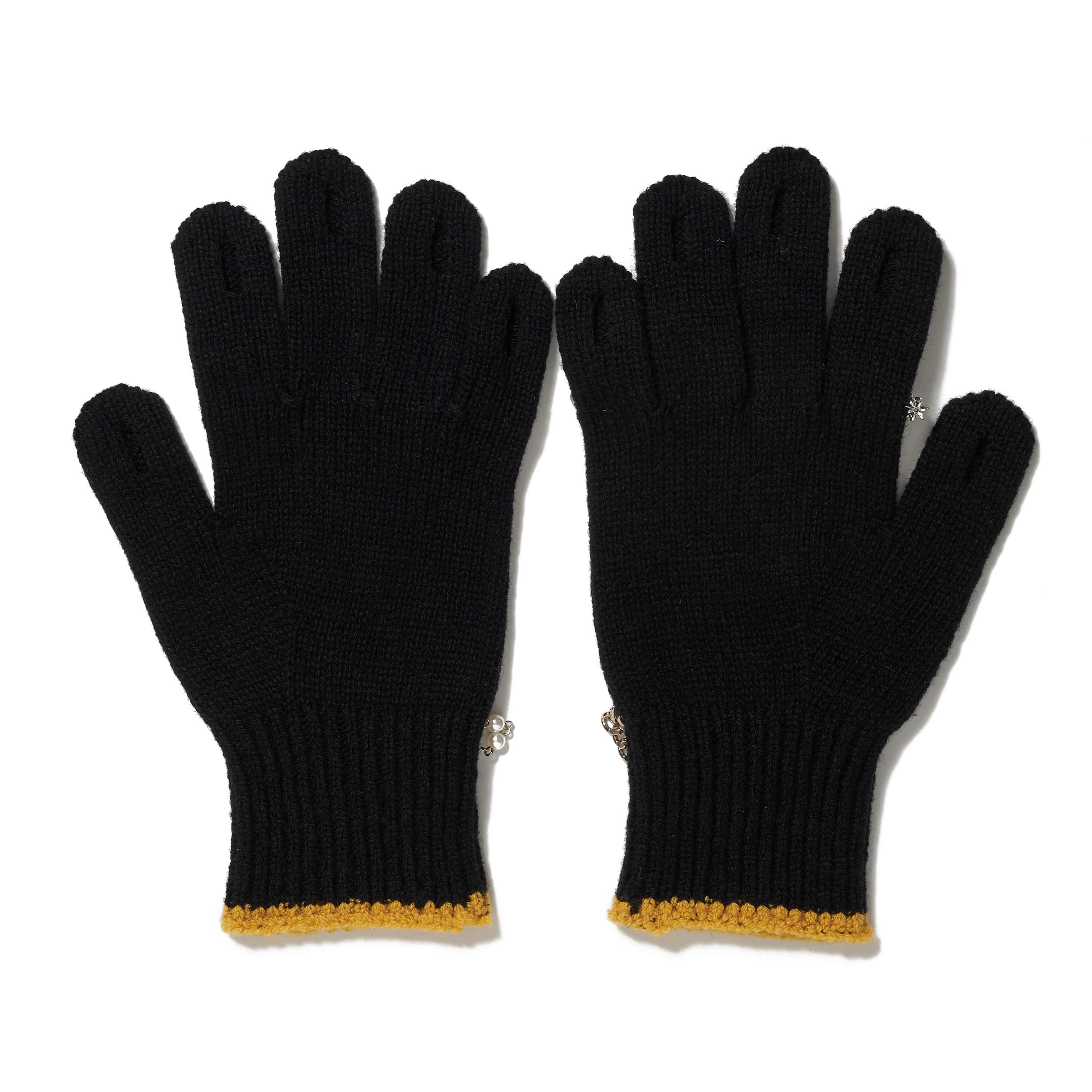KNIT GLOVES WITH RINGS｜BLACK ｜ラスト1点