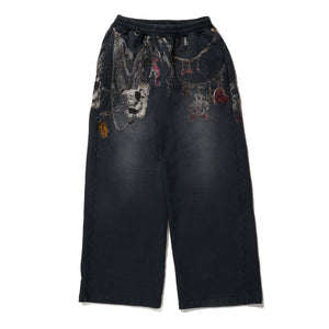 EMBROIDERED CHAIN SWEATPANTS｜GREY