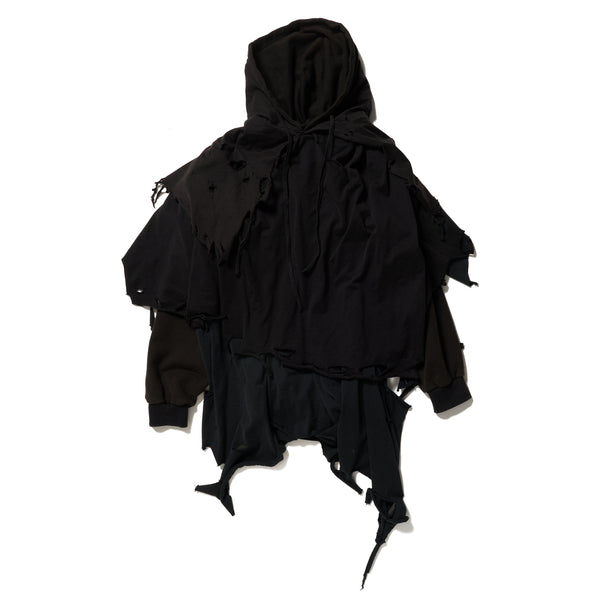 トップス PHANTOM FRAYED HOODIE BLACK PHANTOM FRAYED HOODIE|BLACK – NOU-KON