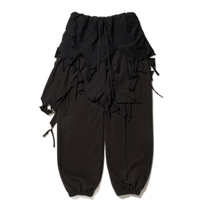 PHANTOM FRAYED SWEATPANTS｜BLACK