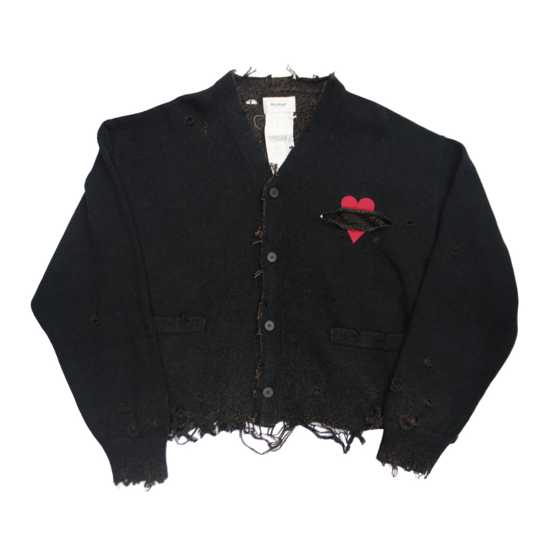 BROKEN HEART CARDIGAN｜BLACK