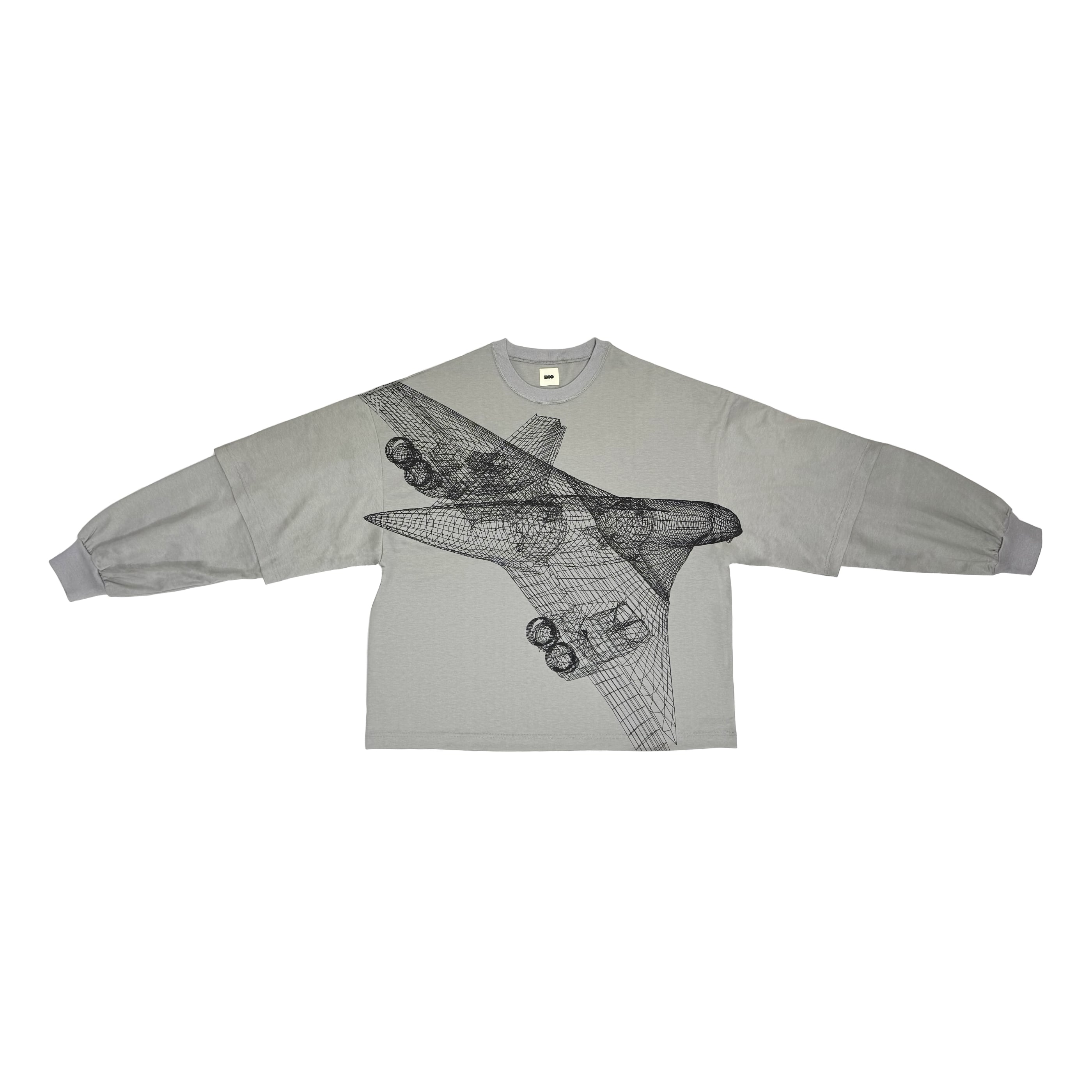 LAYERED OVERPRINTED TEE｜ GRAY