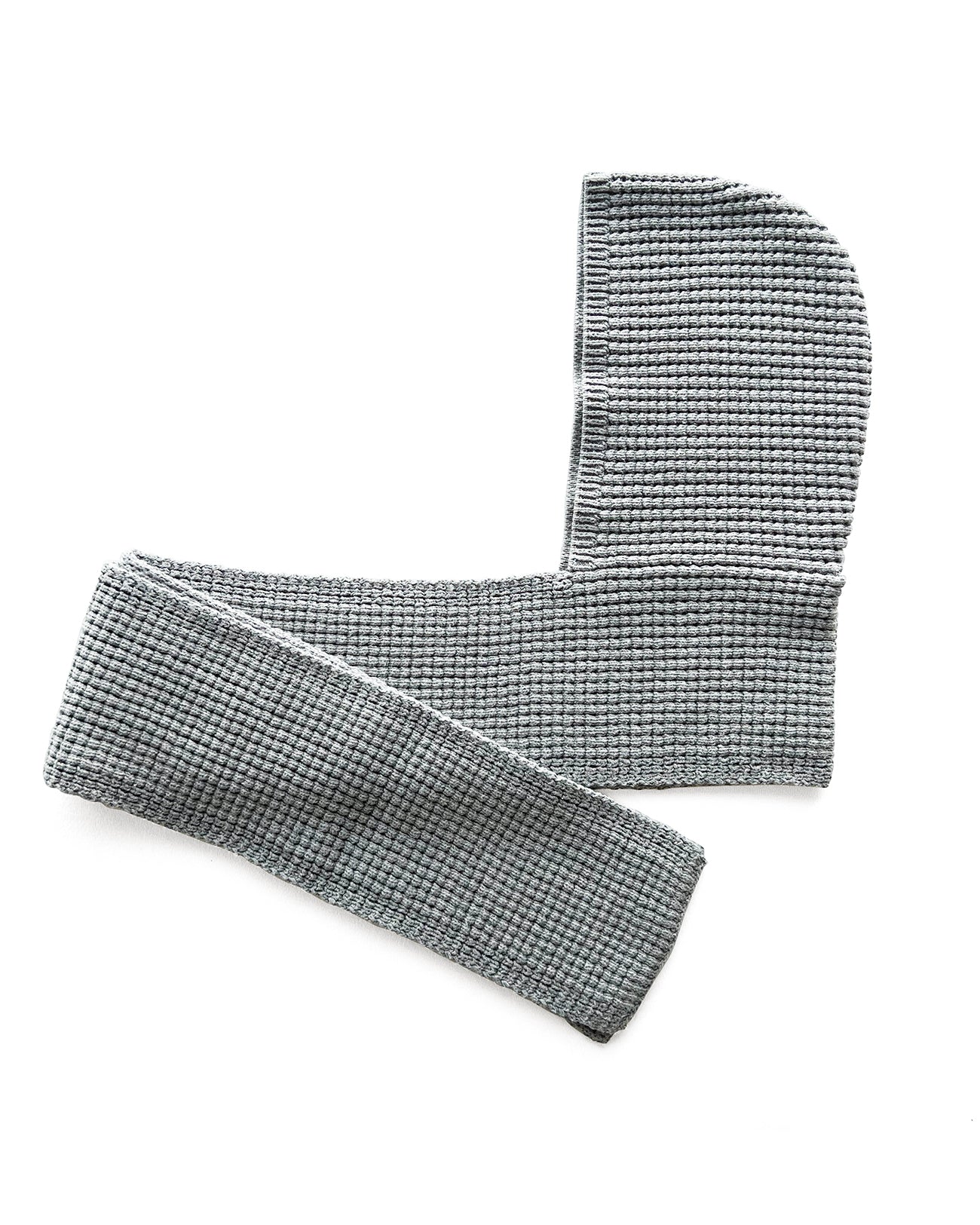 WAFFLE HOOD SCARF｜GREY