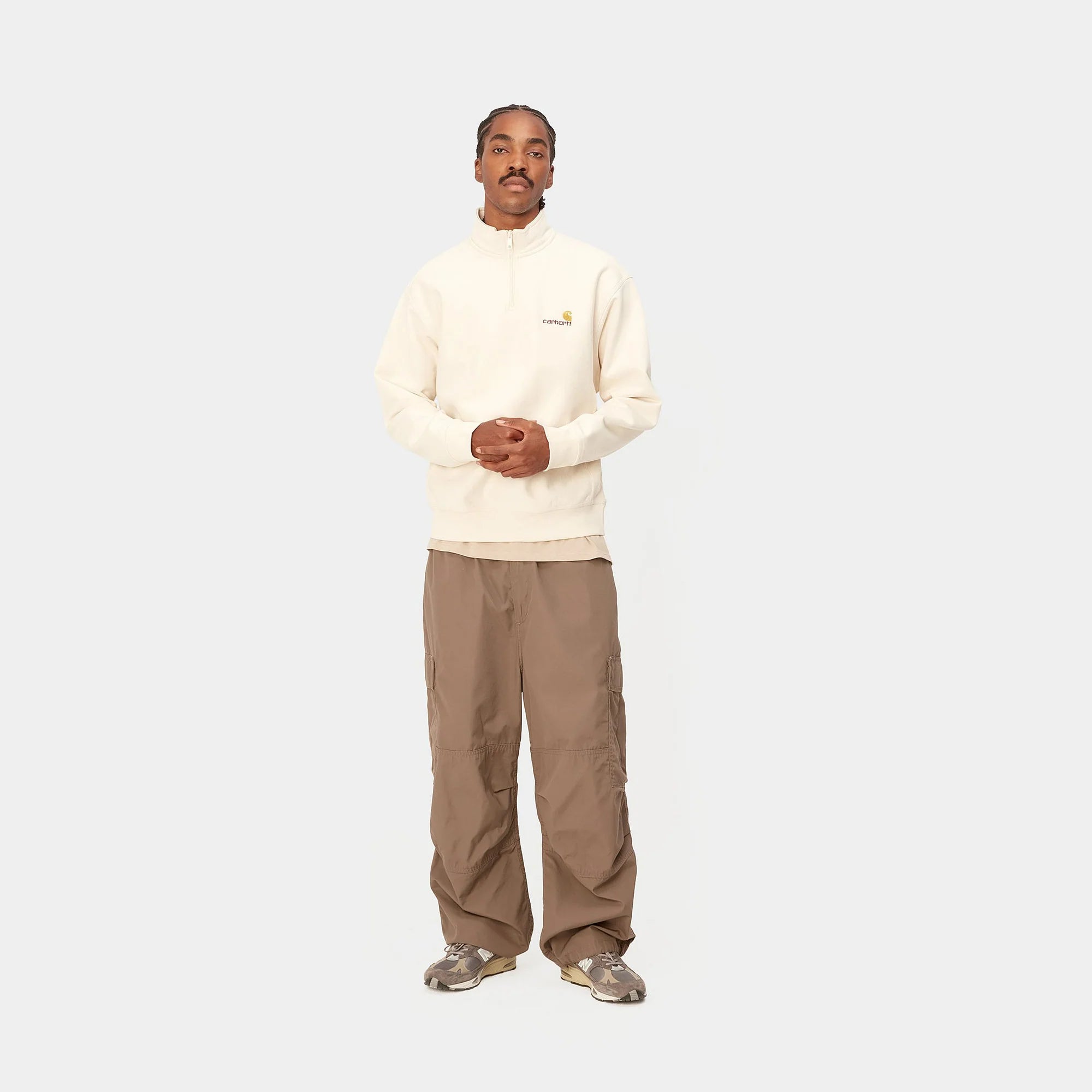 HALF ZIP AMERICAN SCRIPT SWEATSHIRT｜NATURAL