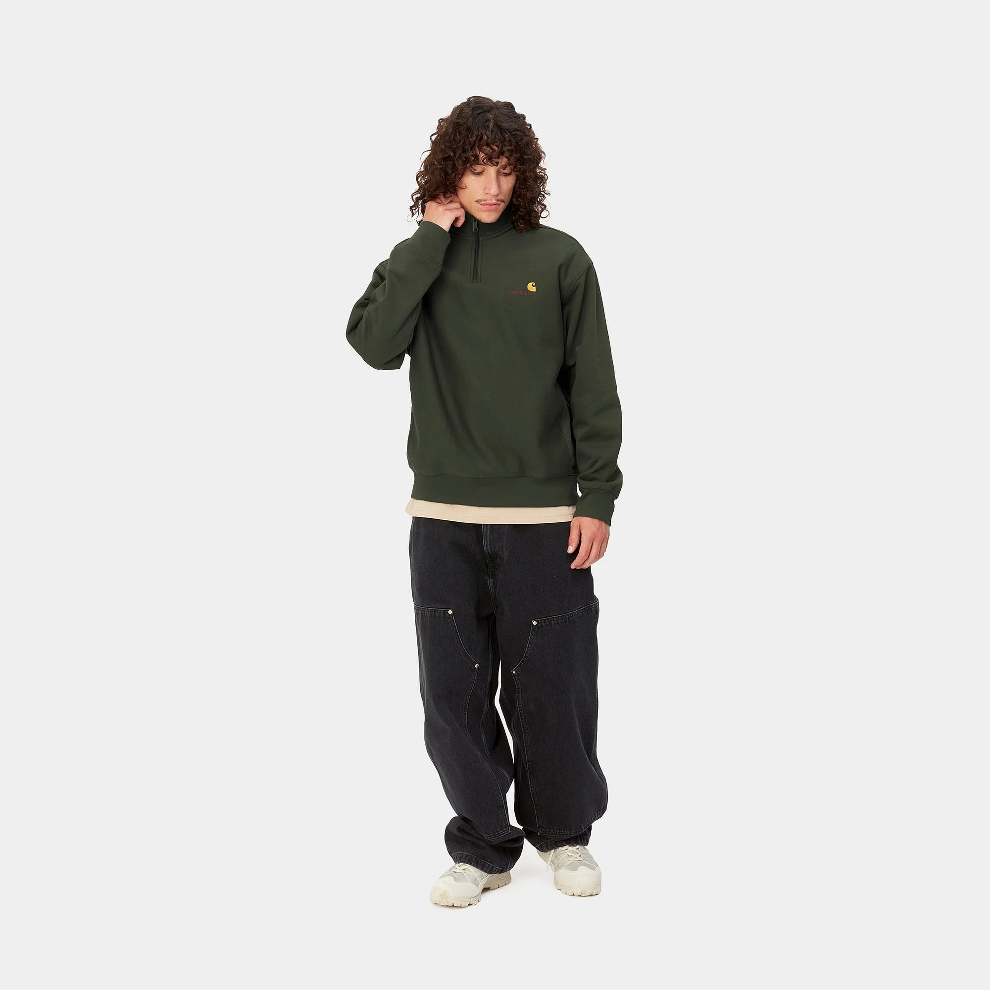 HALF ZIP AMERICAN SCRIPT SWEATSHIRT｜PLANT