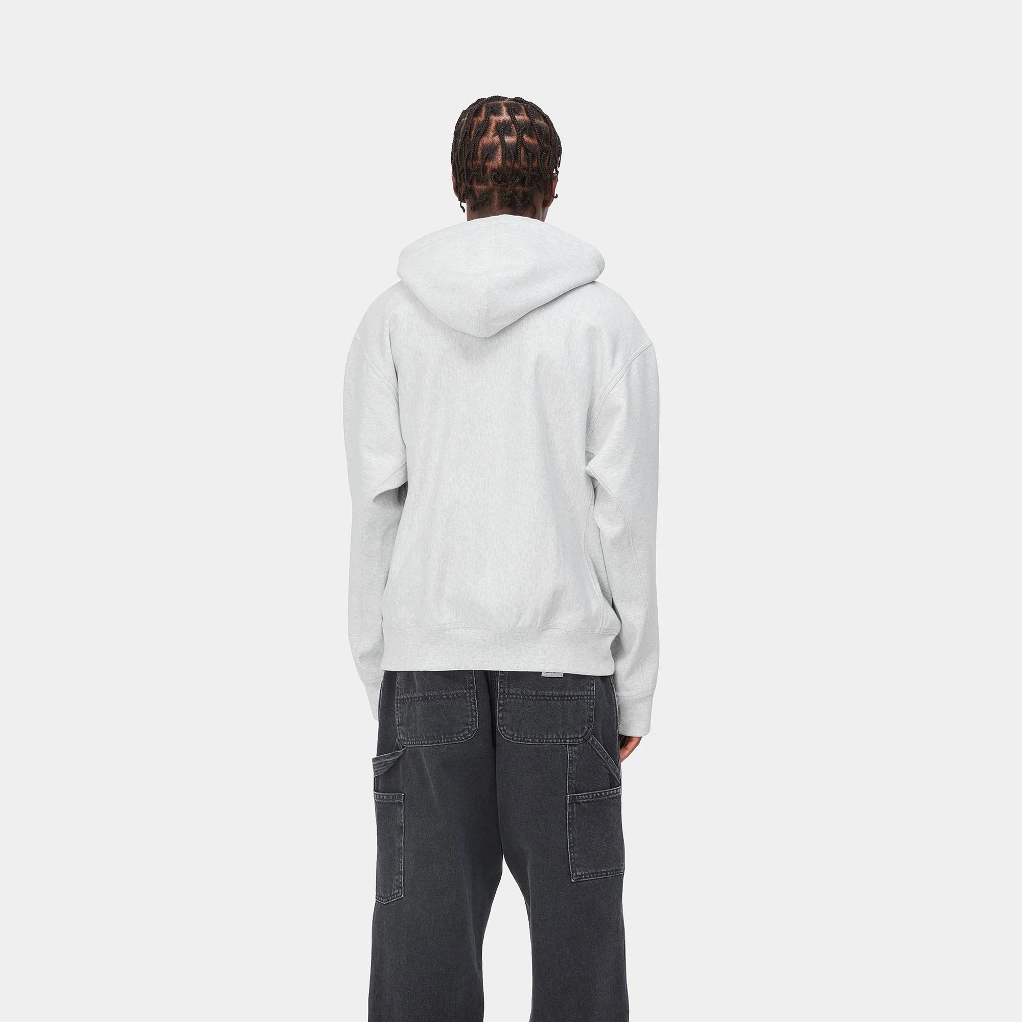 HOODED AMERICAN SCRIPT SWEATSHIRT｜ASH HEATHER