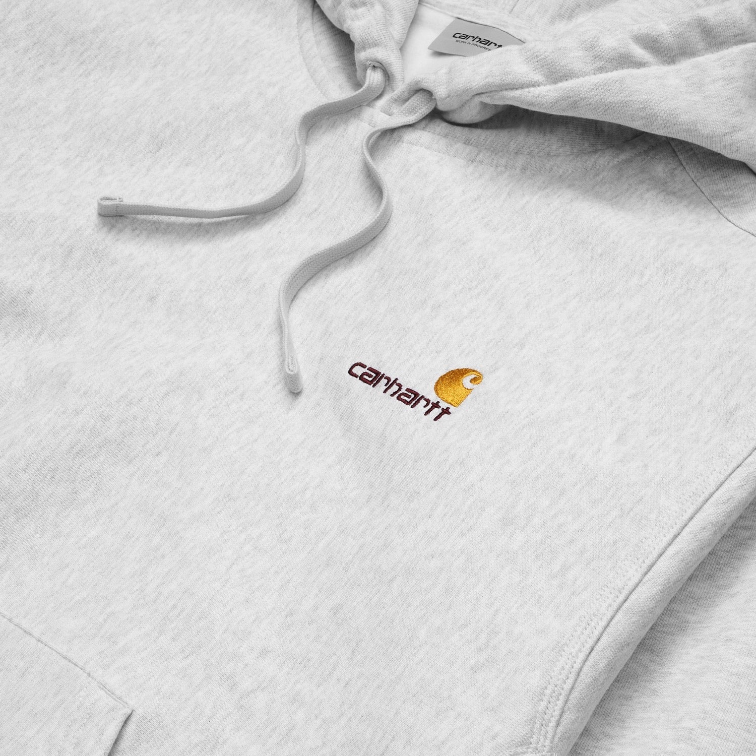 HOODED AMERICAN SCRIPT SWEATSHIRT｜ASH HEATHER