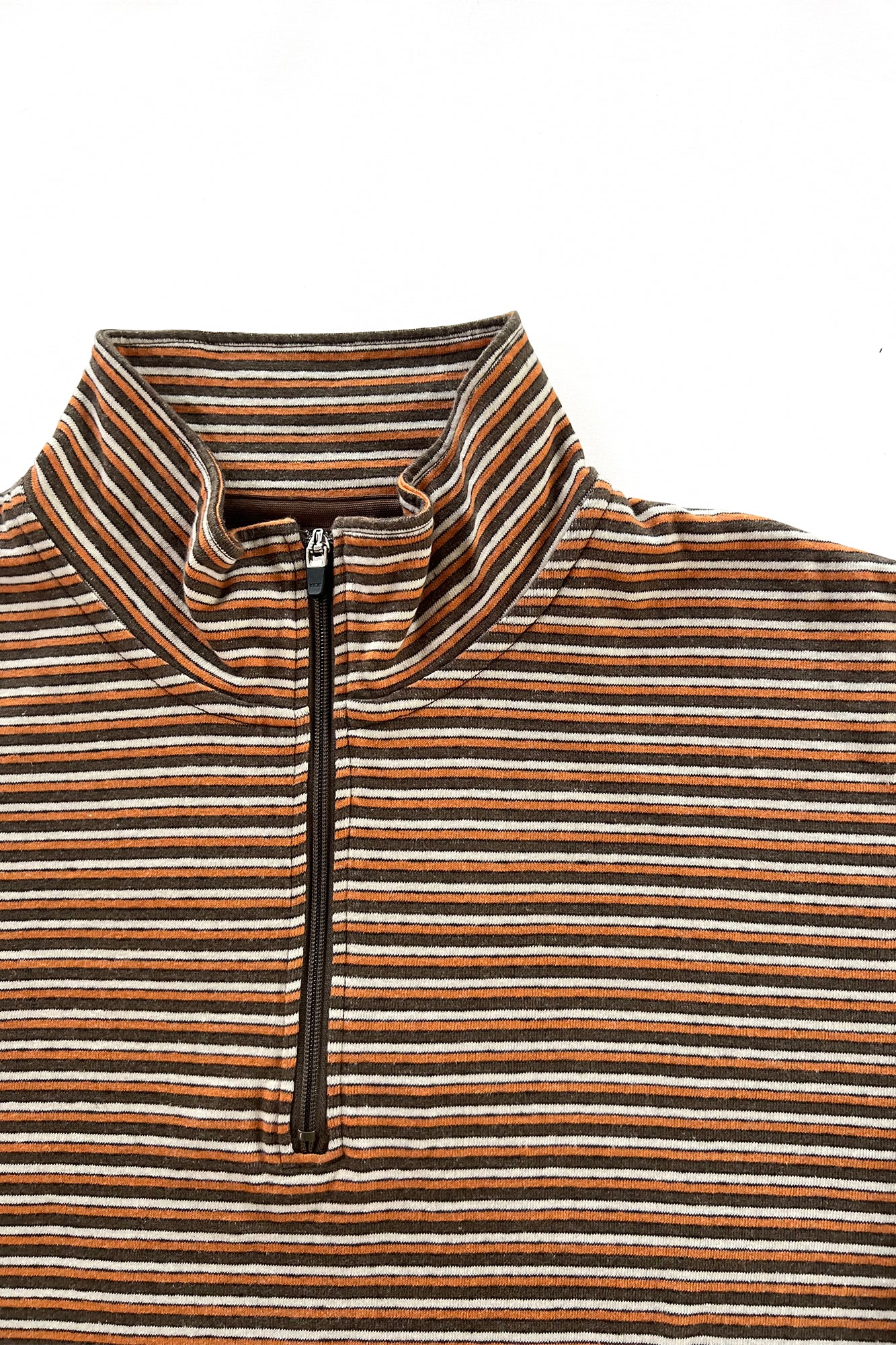 MULTI BORDER L/S STAND ZIP｜ORANGE