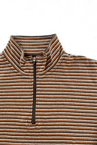 MULTI BORDER L/S STAND ZIP｜ORANGE
