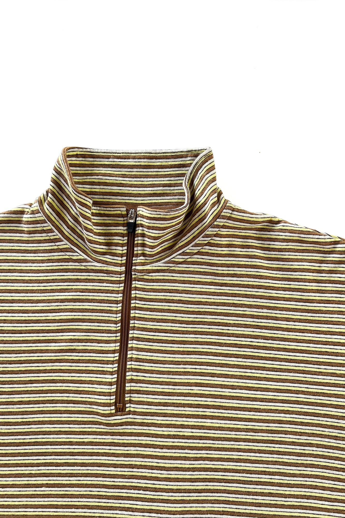 MULTI BORDER L/S STAND ZIP｜YELLOW
